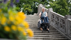 The new electric wheelchair technology is sensor-based and controlled by an app. wheelchair, Scewo AG