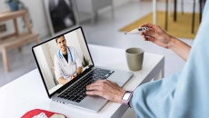 Person on a telehealth call Person on a telehealth call