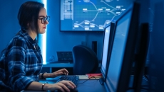 Healthcare worker reviewing data Healthcare worker reviewing data