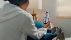 Person talking on the phone with a healthcare provider