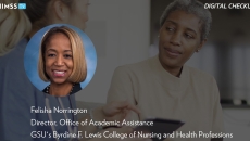 Felisha Norrington at GSU's College of Nursing and Health Professions_ Photo: Nurse giving a medical checkup with iPad by FatCamera/Getty Images Felisha Norrington at GSU's College of Nursing and Health Professions_ Photo: Nurse giving a medical checkup with iPad by FatCamera/Getty Images