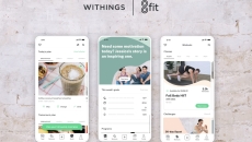 Images of smartphones displaying 8fit's app with workout classes and a meal plan Images of smartphones displaying 8fit's app with workout classes and a meal plan