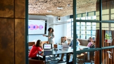 Workers meeting in a conference room