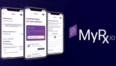 Several smartphones showing different aspects of MyRx.io, like searching for a medication or making an appointment Several smartphones showing different aspects of MyRx.io, like searching for a medication or making an appointment
