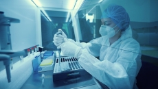 Lab technician analyzing samples Lab technician analyzing samples