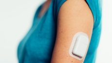 A woman wearing the Sigi Patch Pump. A woman wearing the Sigi Patch Pump.