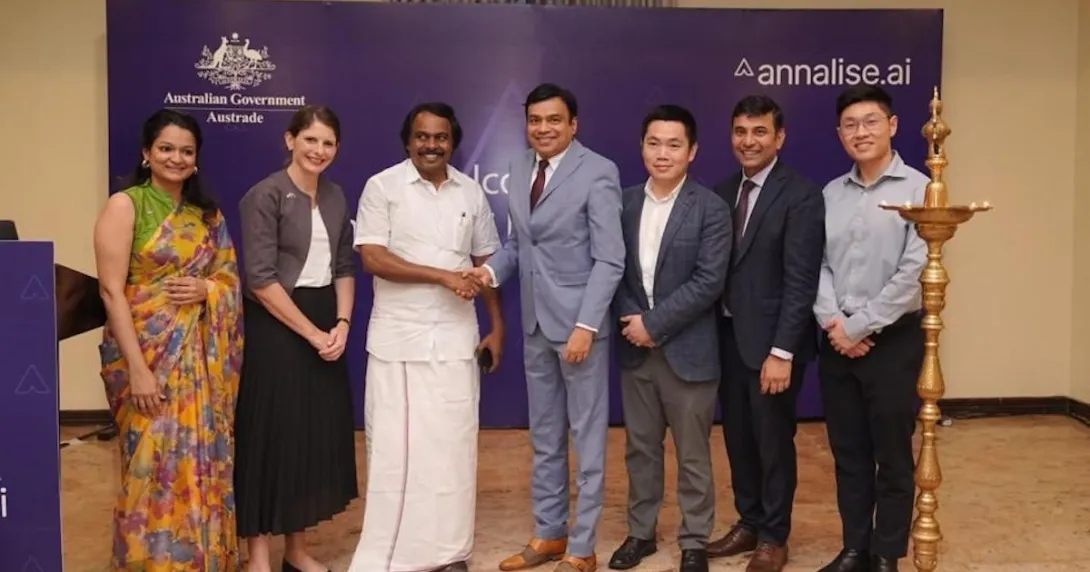 annalise.ai officials pose with representatives of the Australian and Indian governments