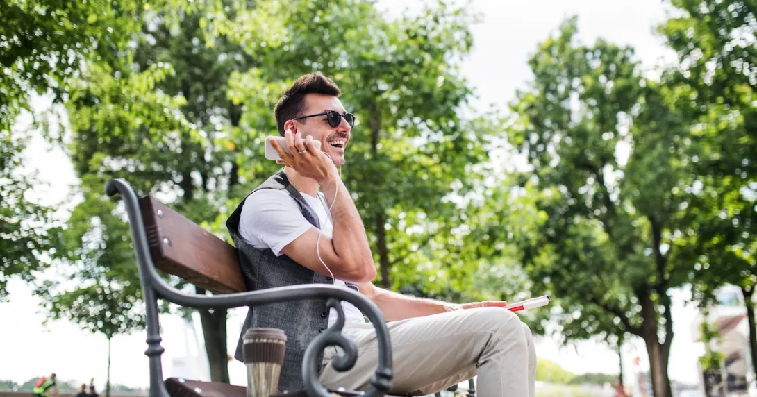 Man using a smartphone Man using a smartphone