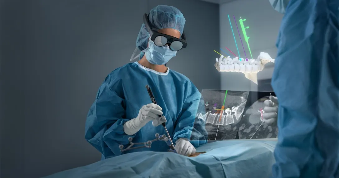 Surgeon using mixed reality  Surgeon using mixed reality