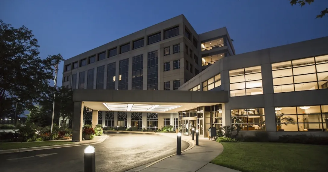 Exterior of a hospital Exterior of a hospital