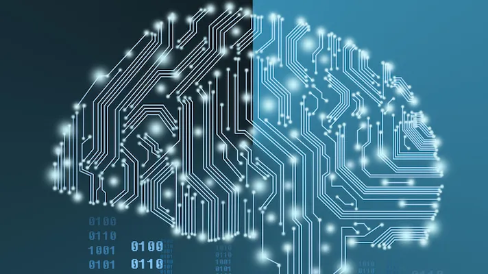 Image of a brain in the form of circuit boards