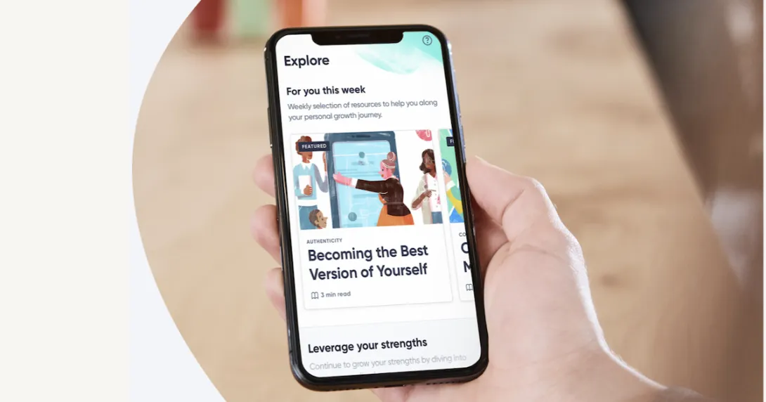 BetterUp graphic displayed on smartphone