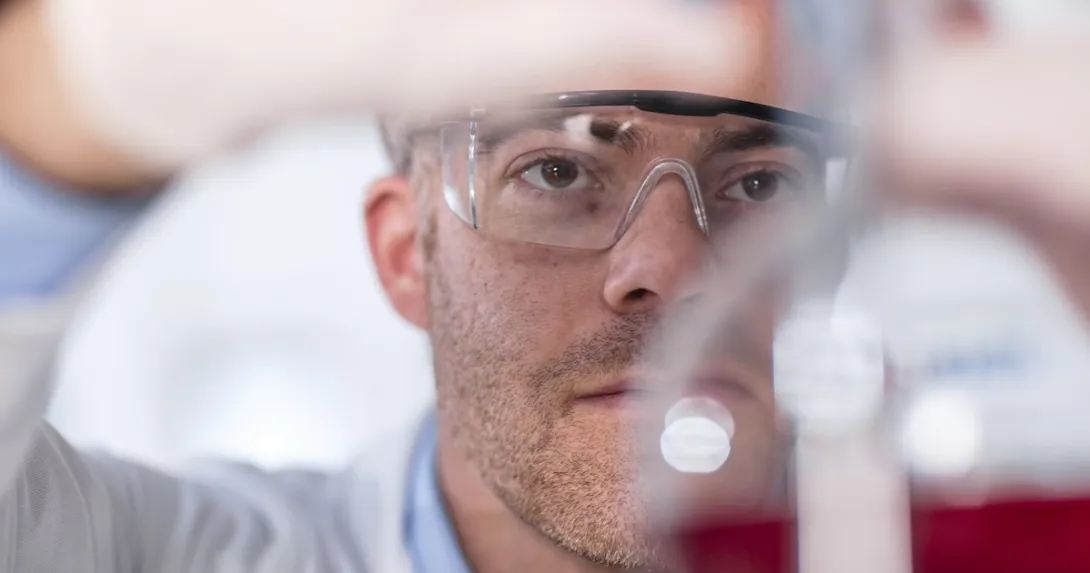 Researcher working in a lab Researcher working in a lab