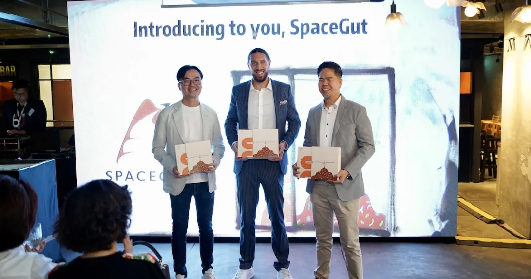 SpaceGut founder and his partners during their launch in Malaysia SpaceGut founder and his partners during their launch in Malaysia