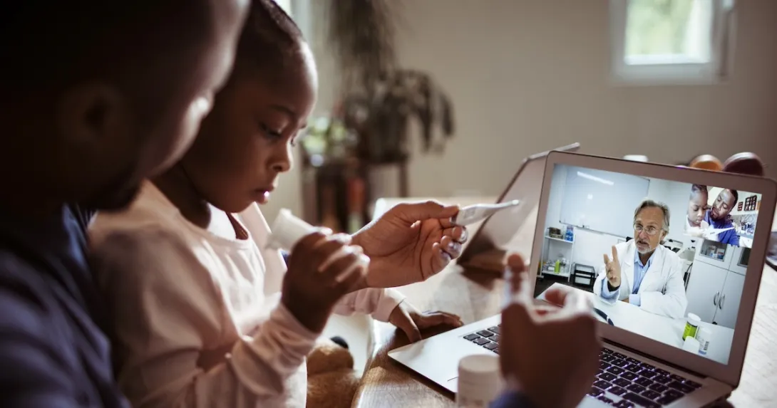 Video conference with patient and health care practitioner Video conference with patient and health care practitioner