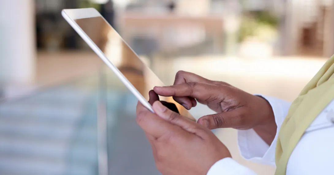 Person on a tablet Person on a tablet