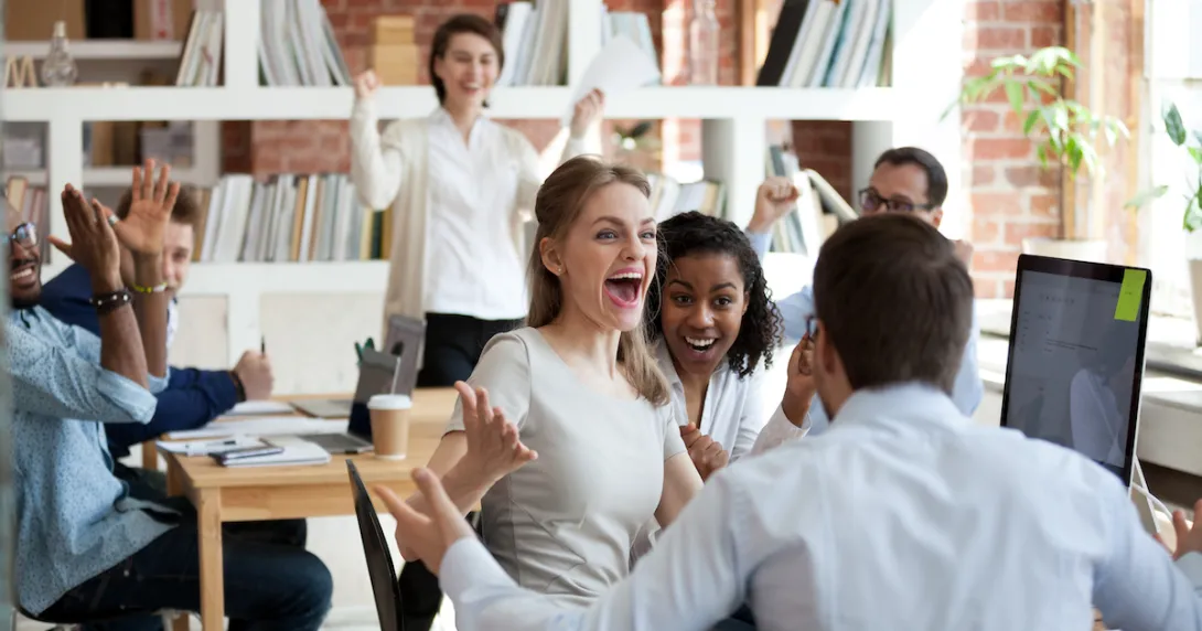 Group of people laughing Group of people laughing