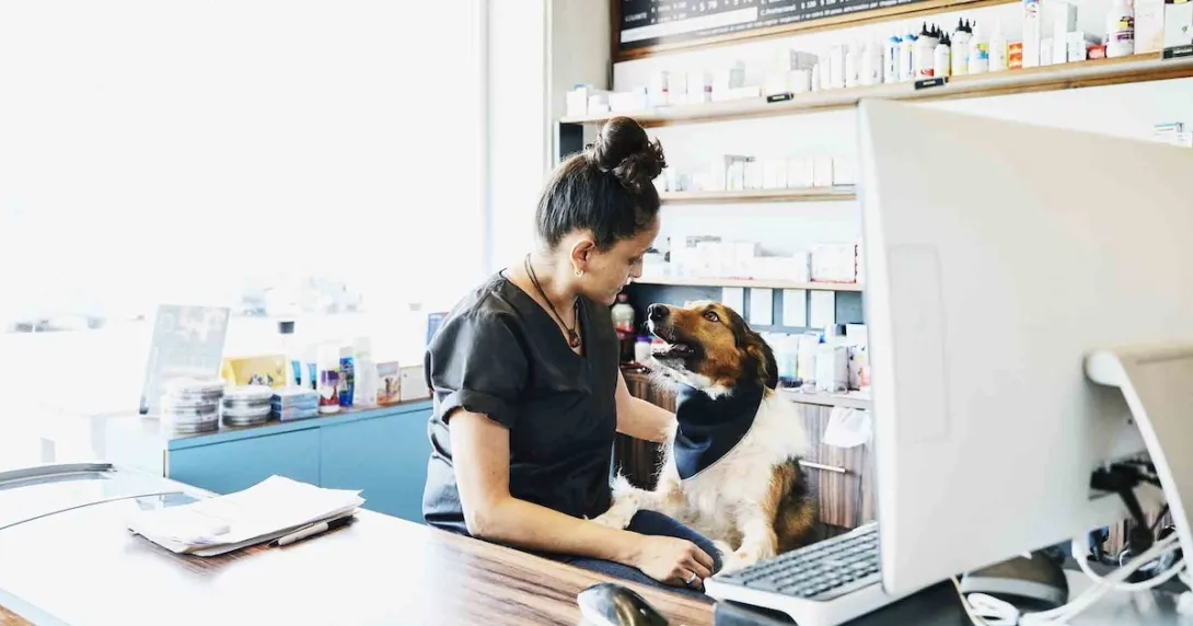 Pharmacist with a dog Pharmacist with a dog