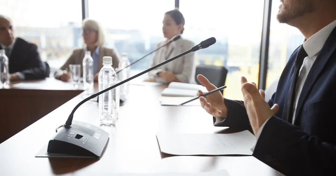 Employees meeting in a conference room Employees meeting in a conference room
