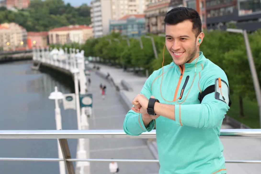 Man with smart watch Man with smart watch