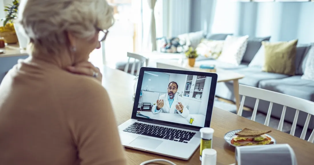Person having an interactive conversation with a healthcare professional Person having an interactive conversation with a healthcare professional