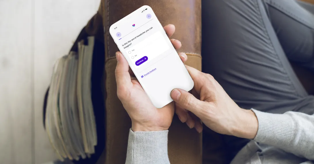A close up of a person using Babylon's Symptom Checker on a smartphone A close up of a person using Babylon's Symptom Checker on a smartphone